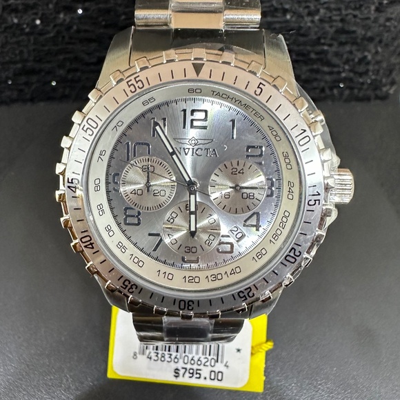 Men's (NWT) Silver Face with Glow in the Dark Sticks into a Silver Bracelet - Picture 1 of 4